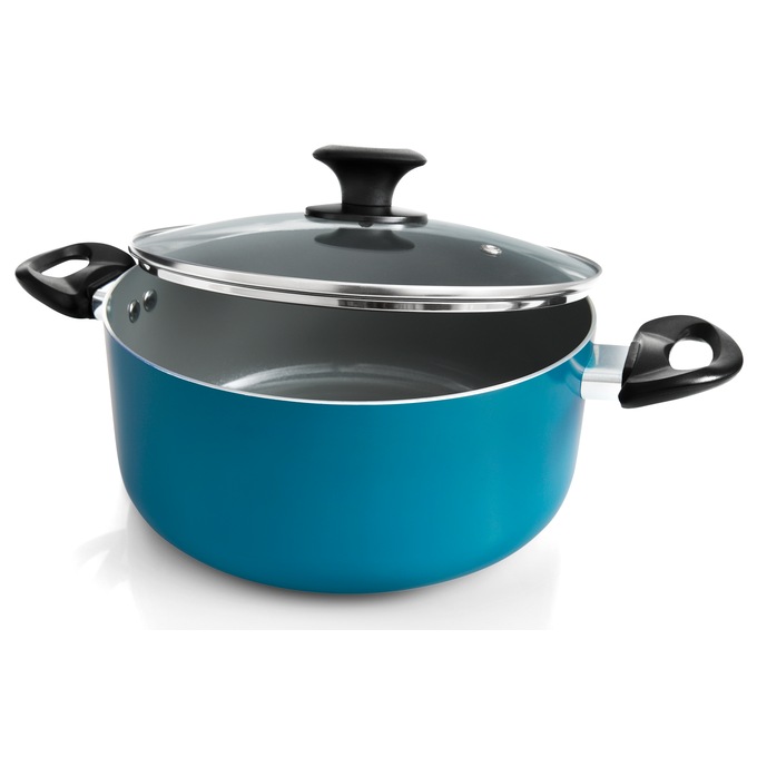 Ginny's 22-Piece Ceramic Cookware Set, Island Blue, large