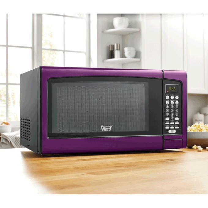 Montgomery Ward 1.1 Cu. Ft. Microwave Oven, Purple, large