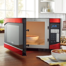Ginny&#39;s .9 Cu. Ft. Metallic Microwave, , large