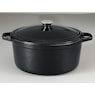 7-Quart Enameled Cast Iron Casserole with Lid, Black, large