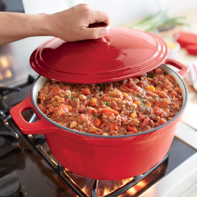 7-Quart Enameled Cast Iron Casserole with Lid, , large