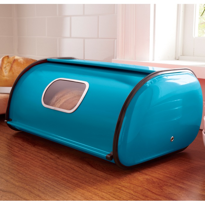 Ventilated Countertop Metal Breadbox with Window, , large