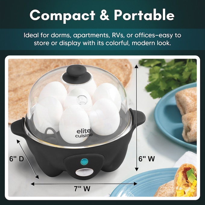 Elite Gourmet 7-Egg Cooker with Timer, , large