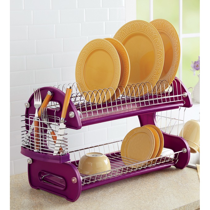 Large Dish Drying Rack,2-Tier Dish Racks for Kitchen Counter,Detachable  Large Ca