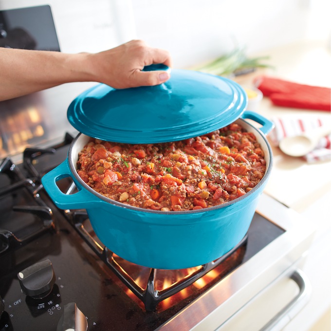 7-Quart Enameled Cast Iron Casserole with Lid, , large