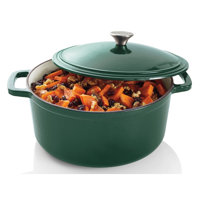 7-Quart Enameled Cast Iron Casserole with Lid, Evergreen, large