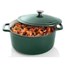 7-Quart Enameled Cast Iron Casserole with Lid, Evergreen, large