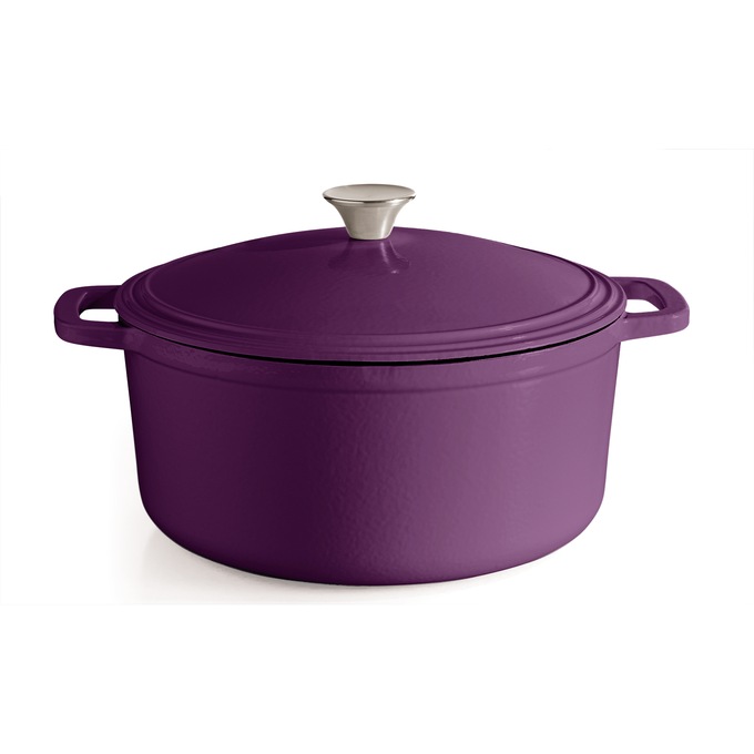 7-Quart Enameled Cast Iron Casserole with Lid, , large