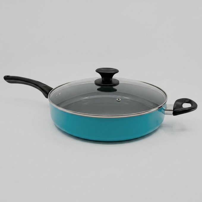 Ginny's 22-Piece Ceramic Cookware Set, Island Blue, large
