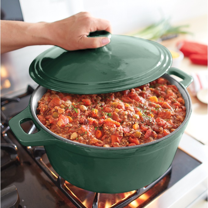 7-Quart Enameled Cast Iron Casserole with Lid, , large