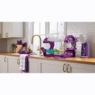 Space-Saving 2-Tier Dish Drying Rack with Utensil Holder, Purple Punch, large