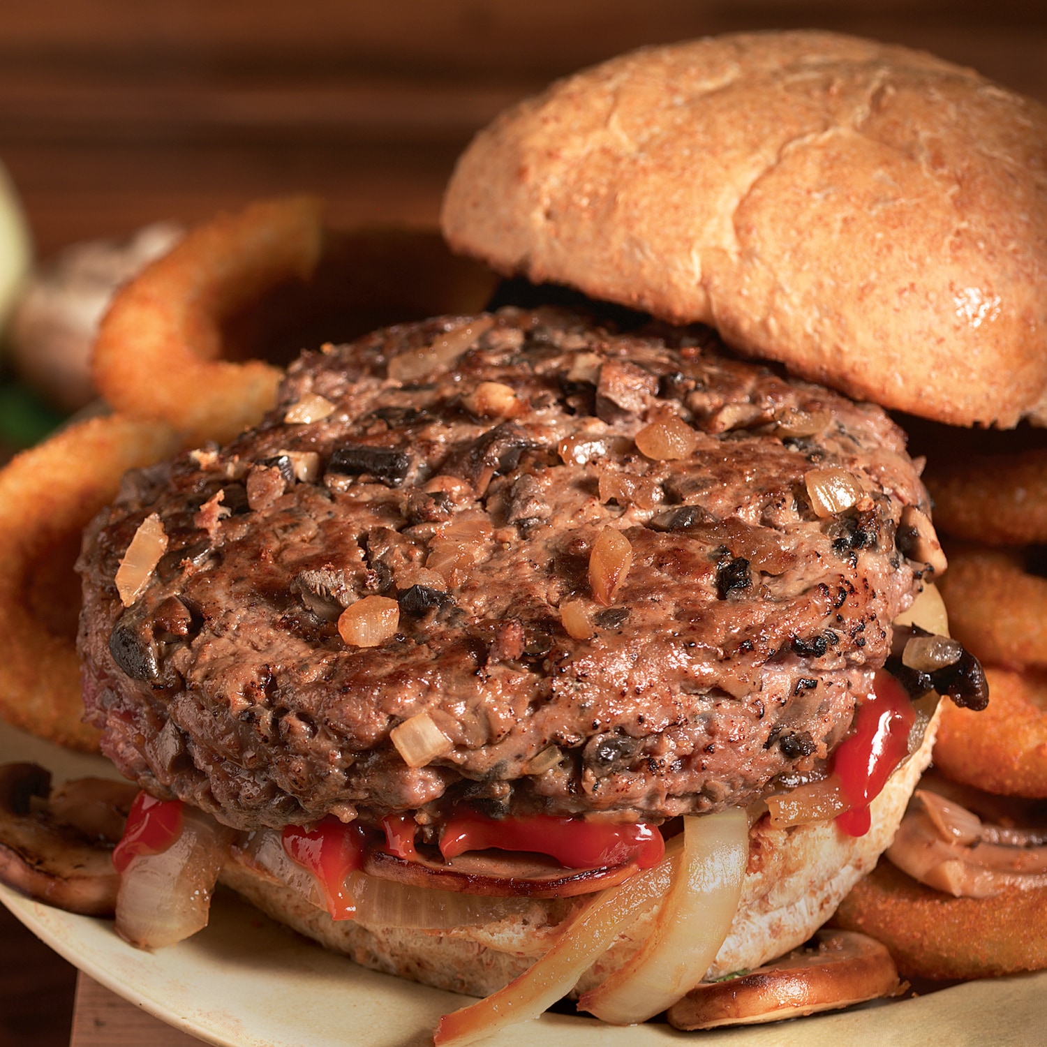 Mushroom & Onion Steak Burgers Tender Filet