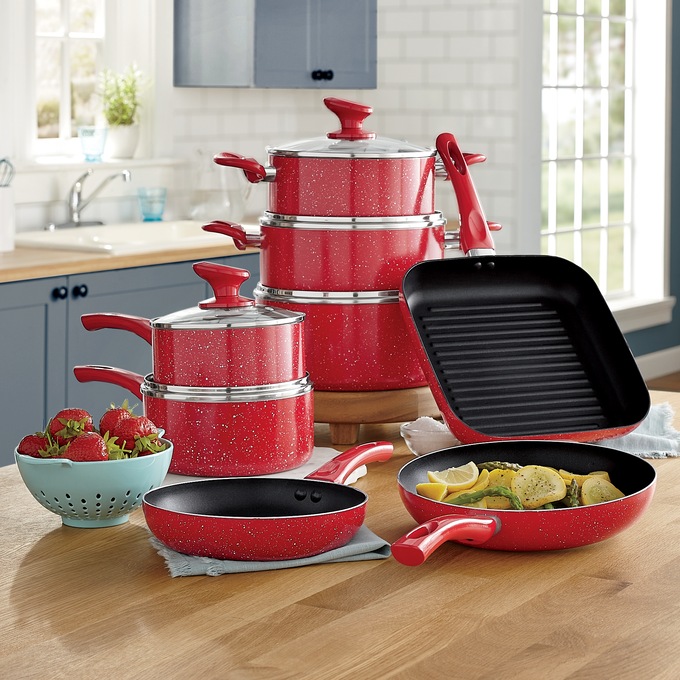 13-Piece Granite Aluminum Cookware Set