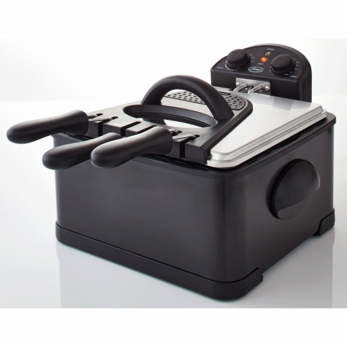 Ginny's Brand Deep Fryer with Timer, Black, large