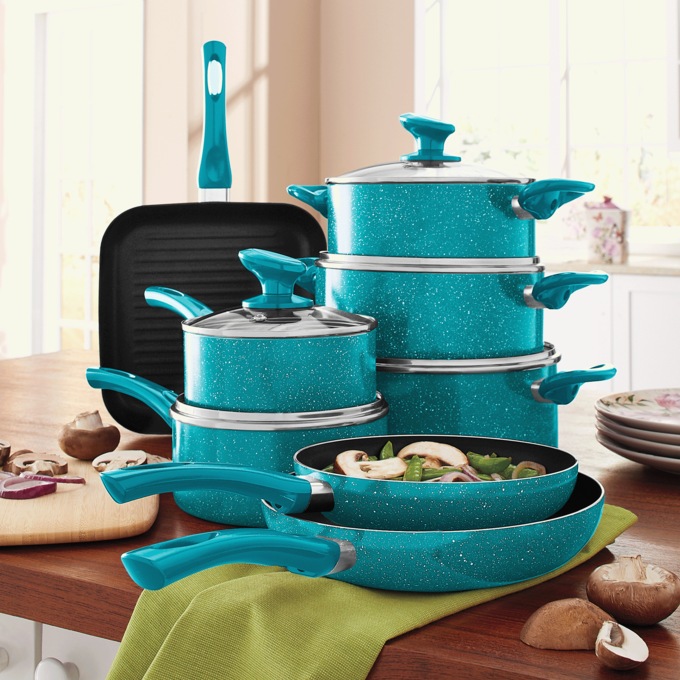 13-Piece Granite Aluminum Cookware Set, , large