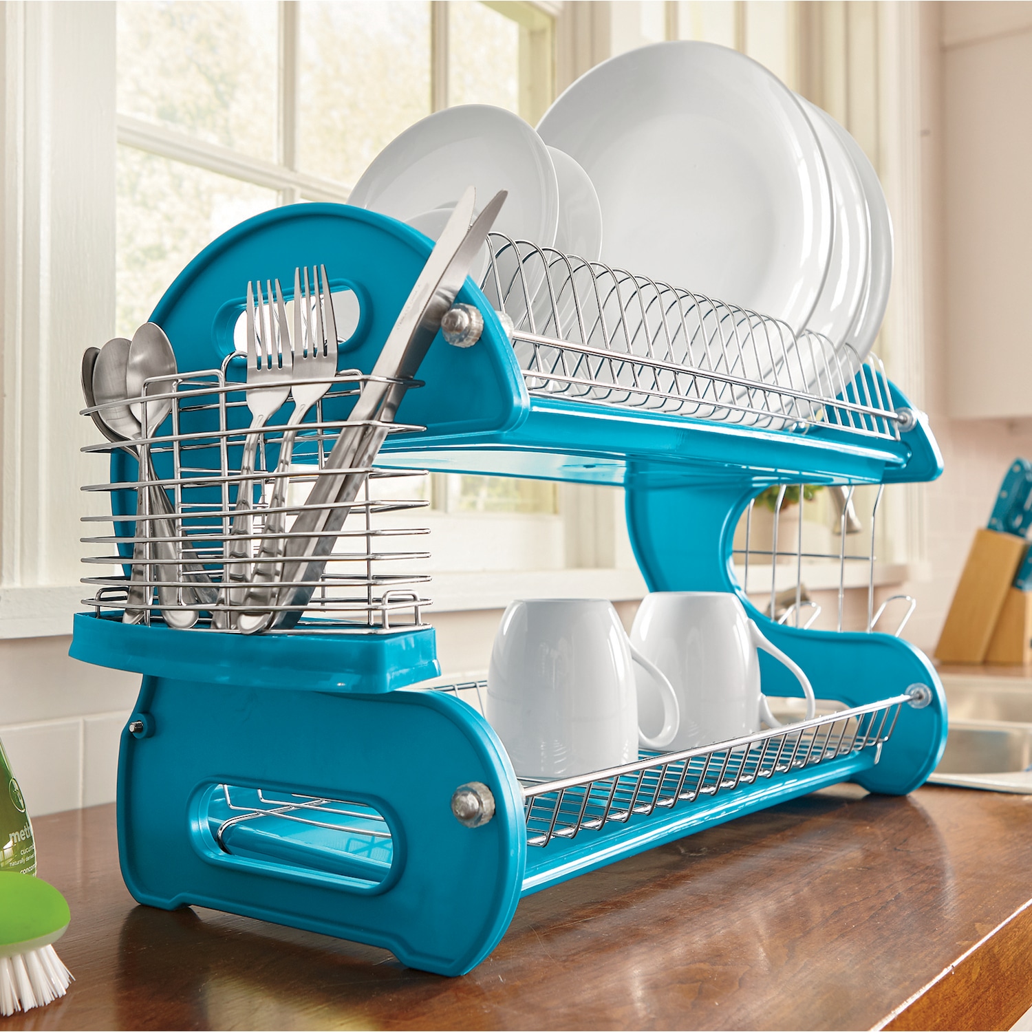 Kitchen Teal Dish Drying Rack KitchenAid 3-Piece Dish Rack, Aqua